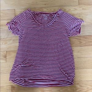 Red and white stripped top